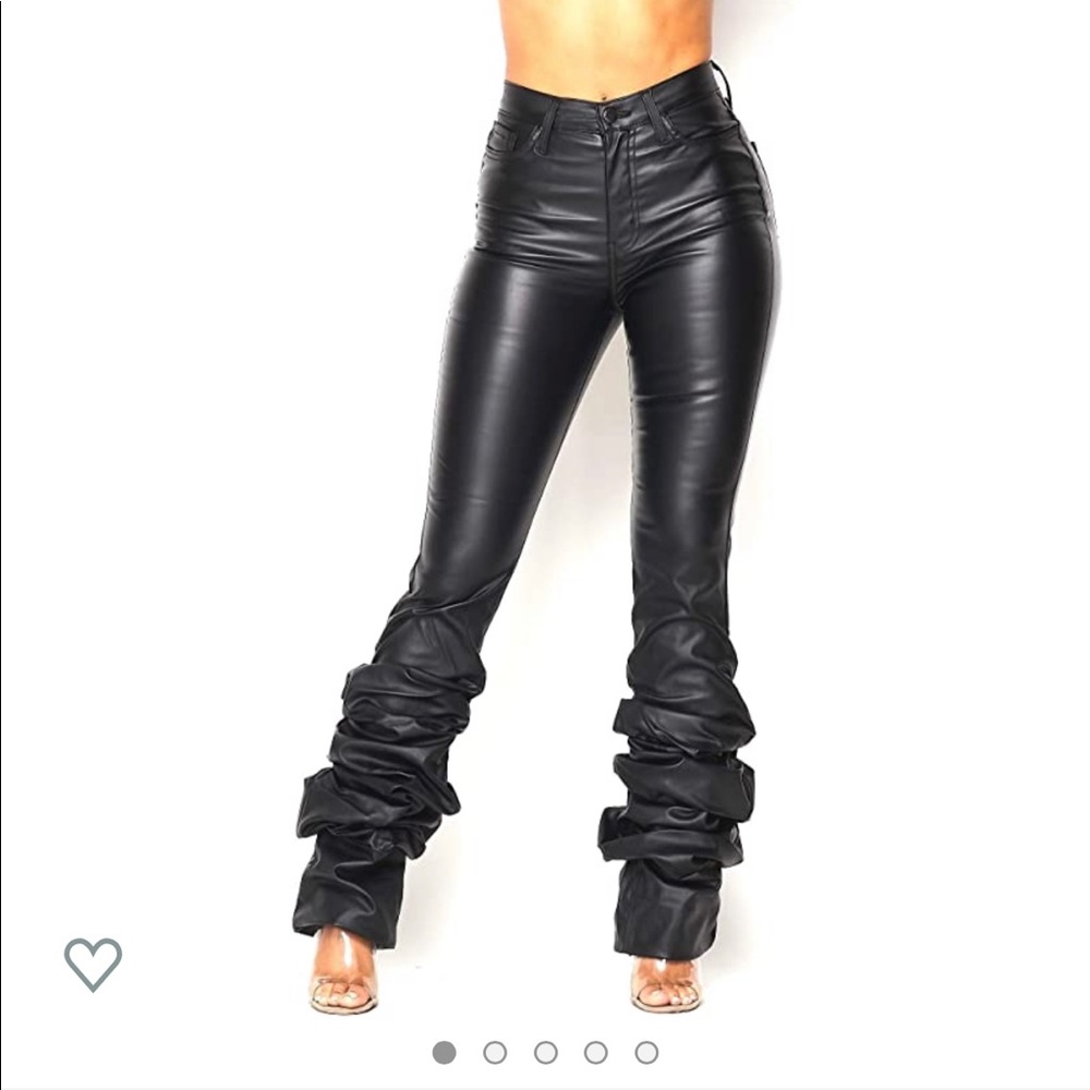 Women Trendy High Waisted Scrunch Up Bootcut Jeans